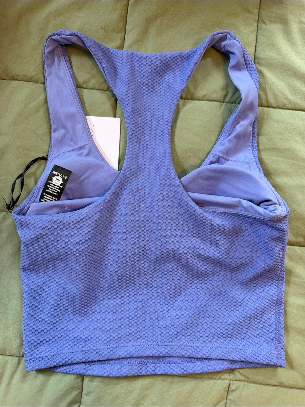 Beach Riot Periwinkle Textured Racerback Sports Bra - Picture 2 of 3